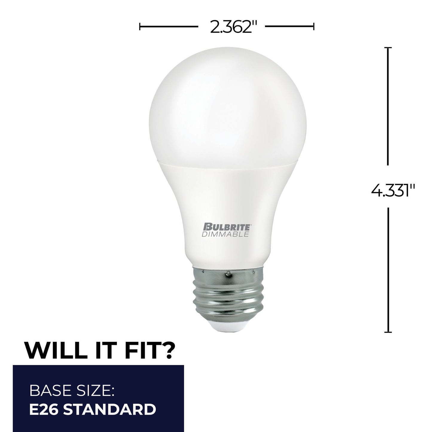 774280 - Dimmable Frost A19 LED Light Bulb - 9 Watt - 2700K - 4 Pack