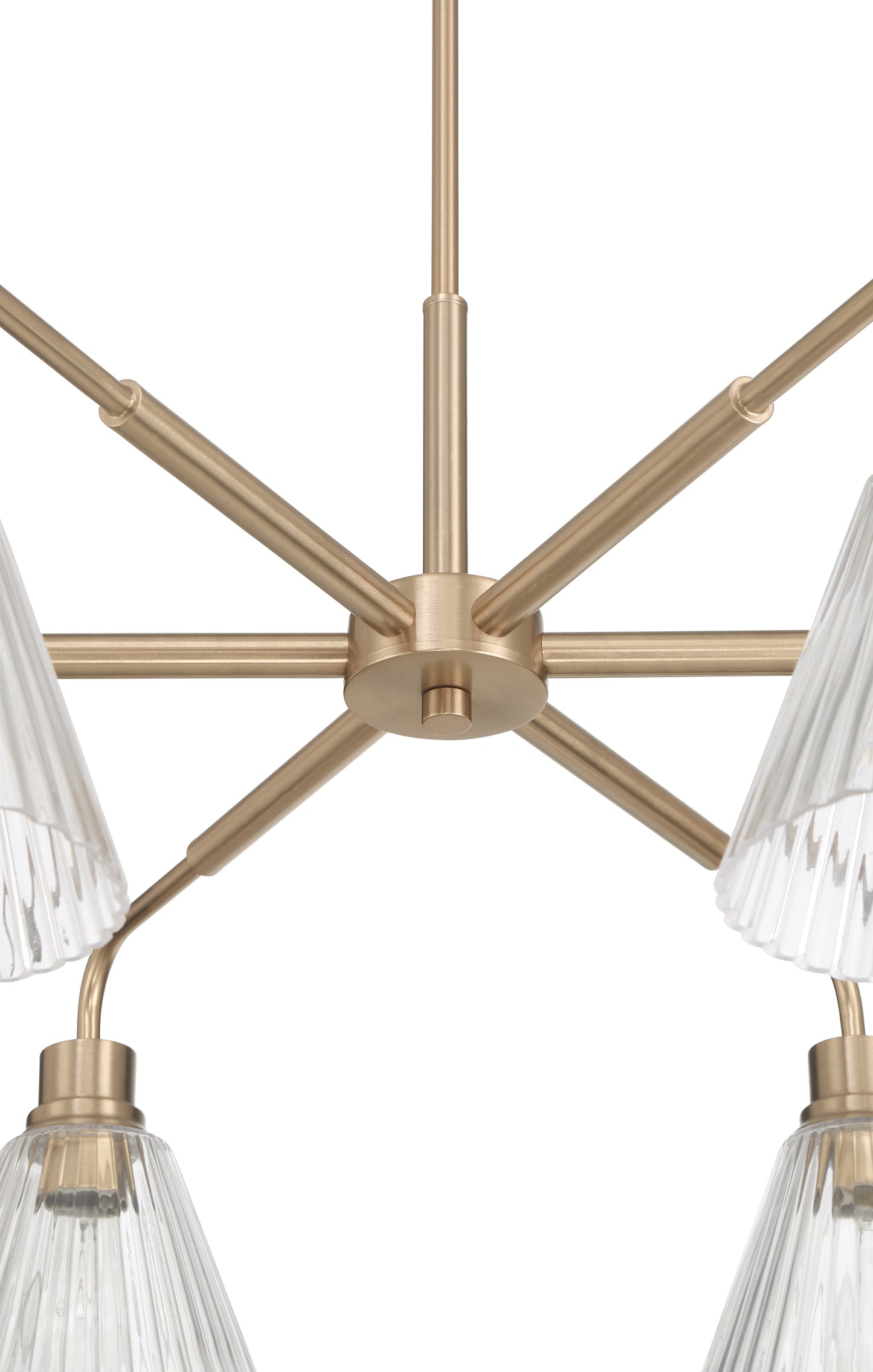 61126-CPZ - Pleated 6 Light 35" Wide Chandelier - Premium Bronze