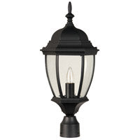 Z285-TB - Bent Glass Cast 1 Light 20" High Post Mount - Textured Black