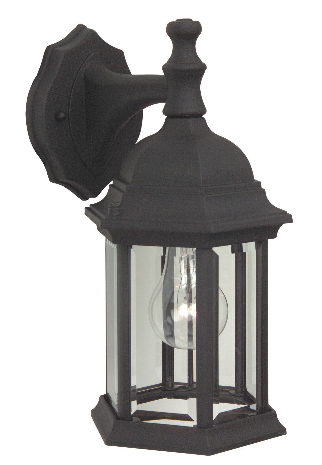 Z294-TB - Hex Style Cast 1 Light 12.13" High Outdoor Wall Lantern - Textured Black