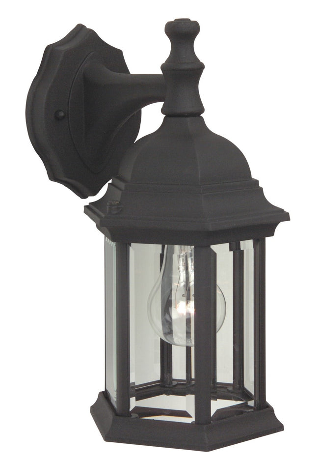 Z294-TB - Hex Style Cast 1 Light 12.13" High Outdoor Wall Lantern - Textured Black