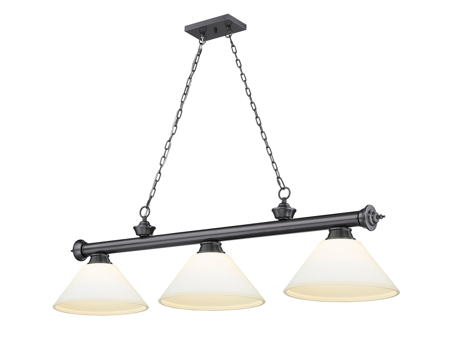 2306-3BP-AMO14 - Cordon 3 Light 57" Billiard - Bronze Plate