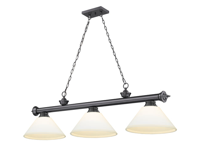 2306-3BP-AMO14 - Cordon 3 Light 57" Billiard - Bronze Plate