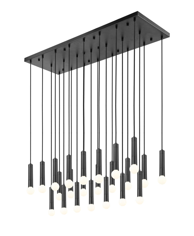 1956P-23L-MB - Stari 23 Light Linear 54" Chandelier - Matte Black
