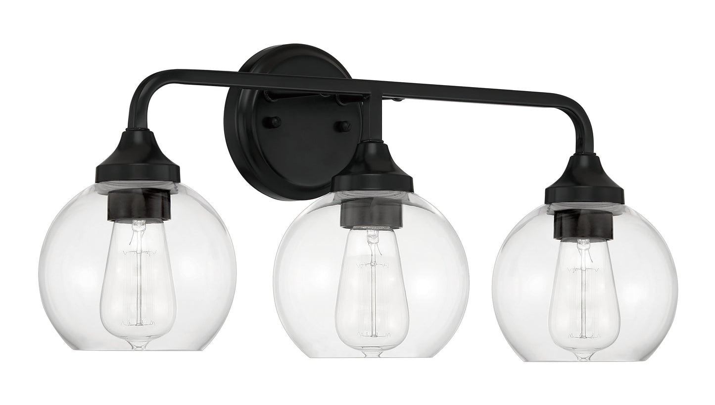 56203-FB - Glenda 3 Light 23" Wide Vanity Light - Flat Black