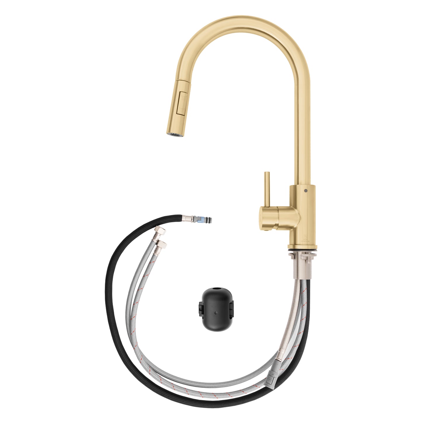 RBCN1-KF-CB - Rubicon Pull Down Single Handle Kitchen Faucet in Champagne Bronze