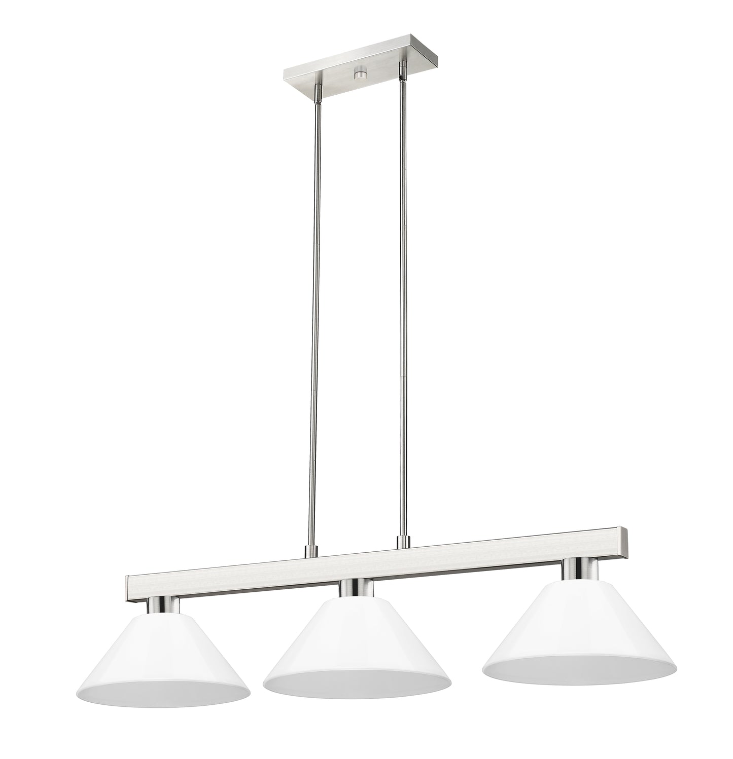 152BN-PWH - Cobalt 3 Light 46" Billiard - Brushed Nickel