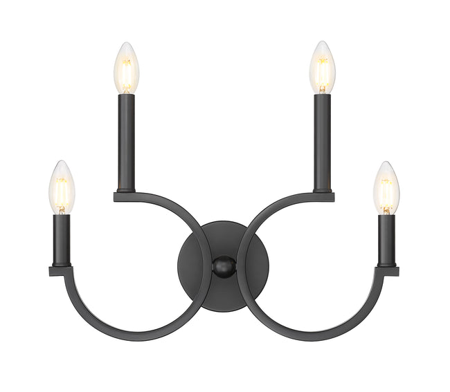 2016-4S-MB - Cordelia 4 Light Wall 16" Sconce - Matte Black