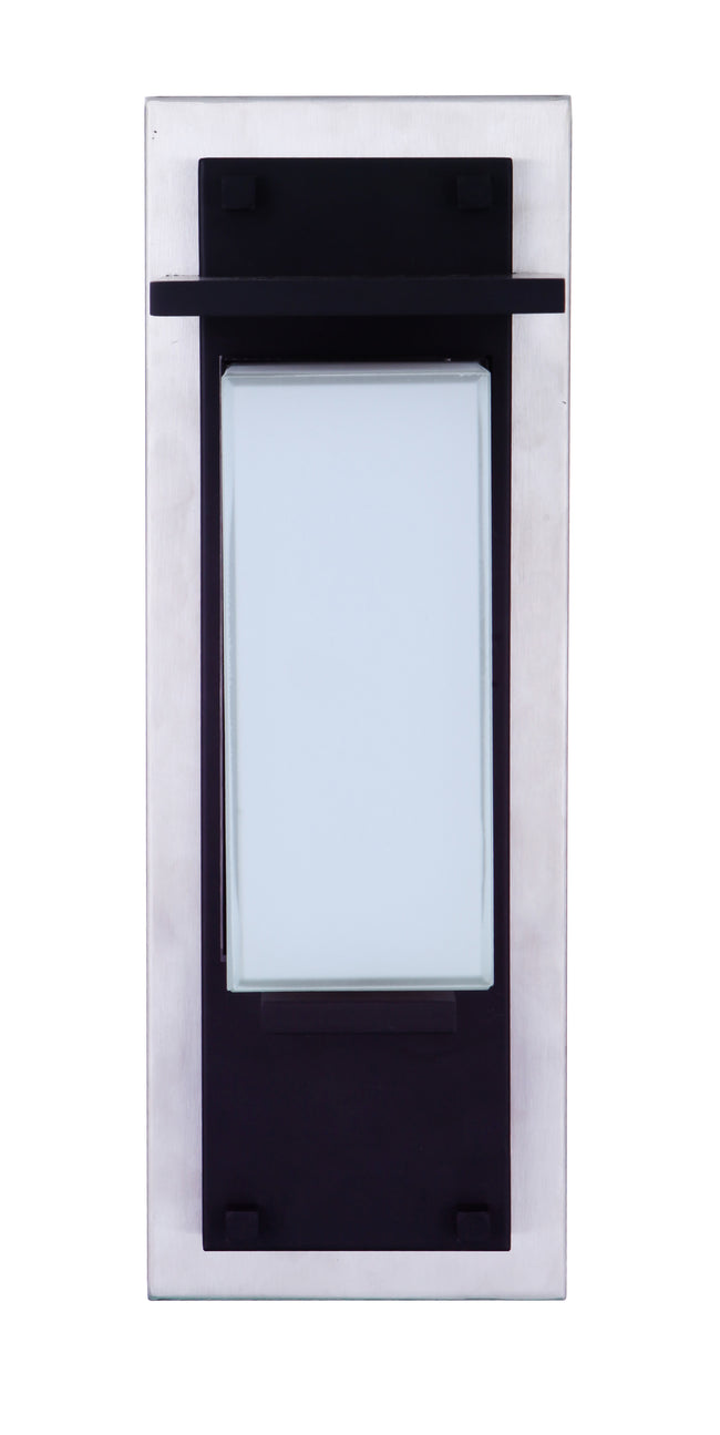 ZA2502-SSMN-LED - Heights 1 Light 15" High Outdoor Wall Lantern - Stainless Steel / Midnight