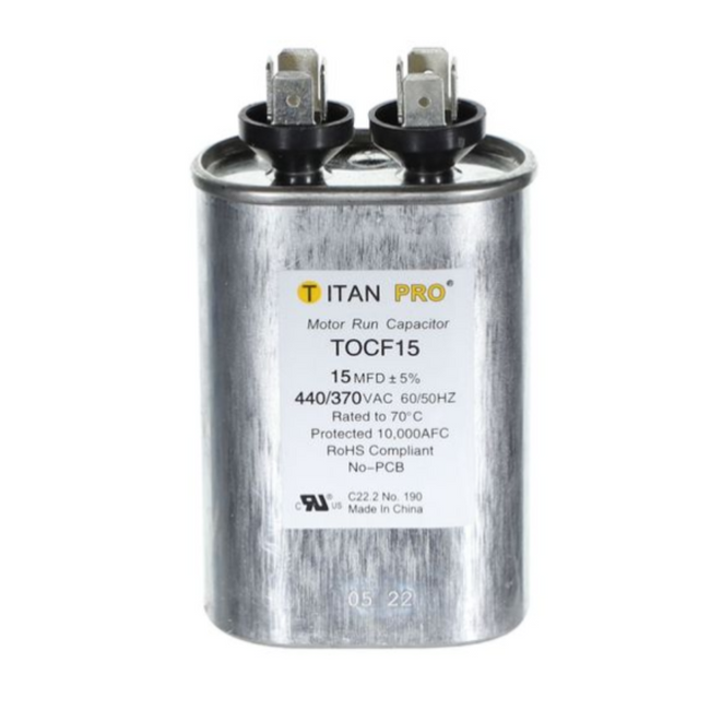 TOCF15 - TITAN PRO CAPACITOR 15 MFD 440/370V OVAL