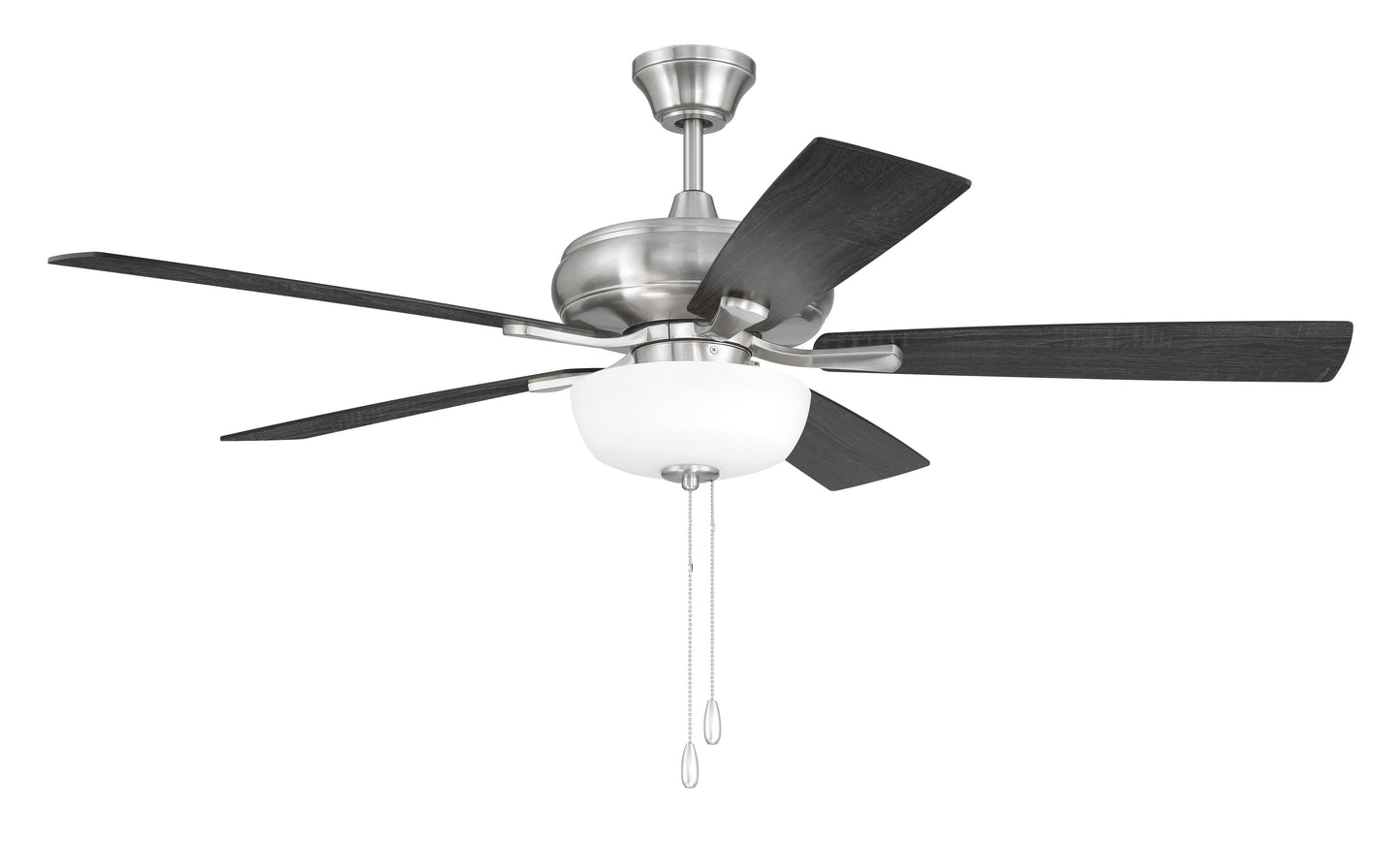 ECF211BNK5-BNGW - EOS 2 Light Frosted White Bowl 52" Ceiling Fan 52" 5 Blade Ceiling Fan with Light Kit - Brushed Nickel