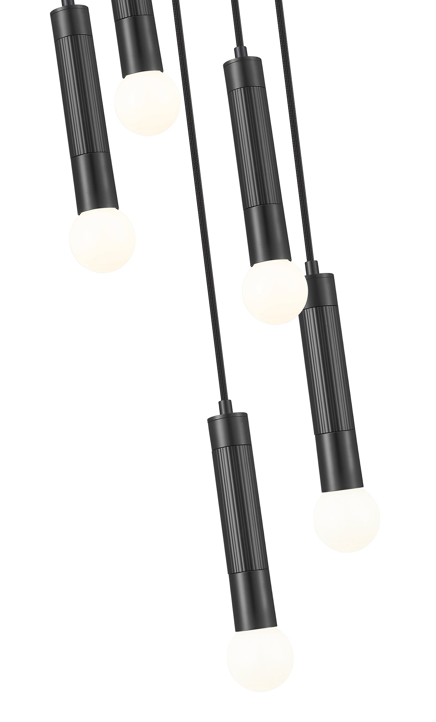 1956P-5R-MB - Stari 5 Light 12" Chandelier - Matte Black