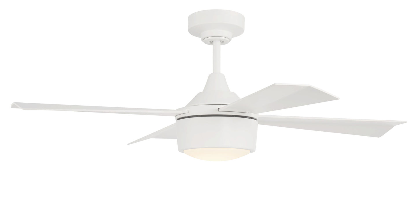 THO42W4 - Theo Indoor/Outdoor 42" 4 Blade Indoor Outdoor Ceiling Fan with Light Kit - White