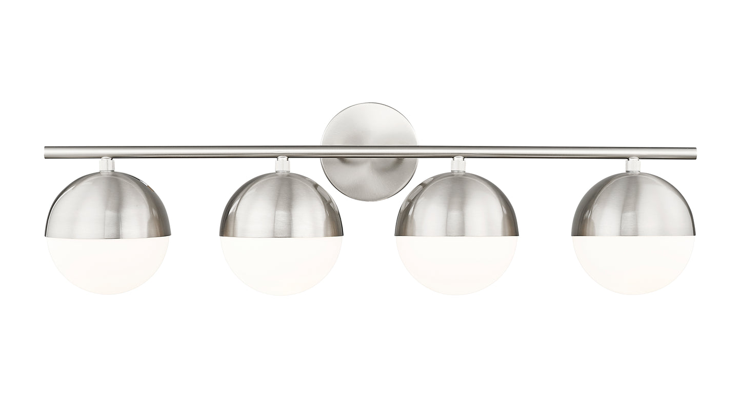 7517-4V-BN - Realm Sphere 4 Light 32" Vanity - Brushed Nickel
