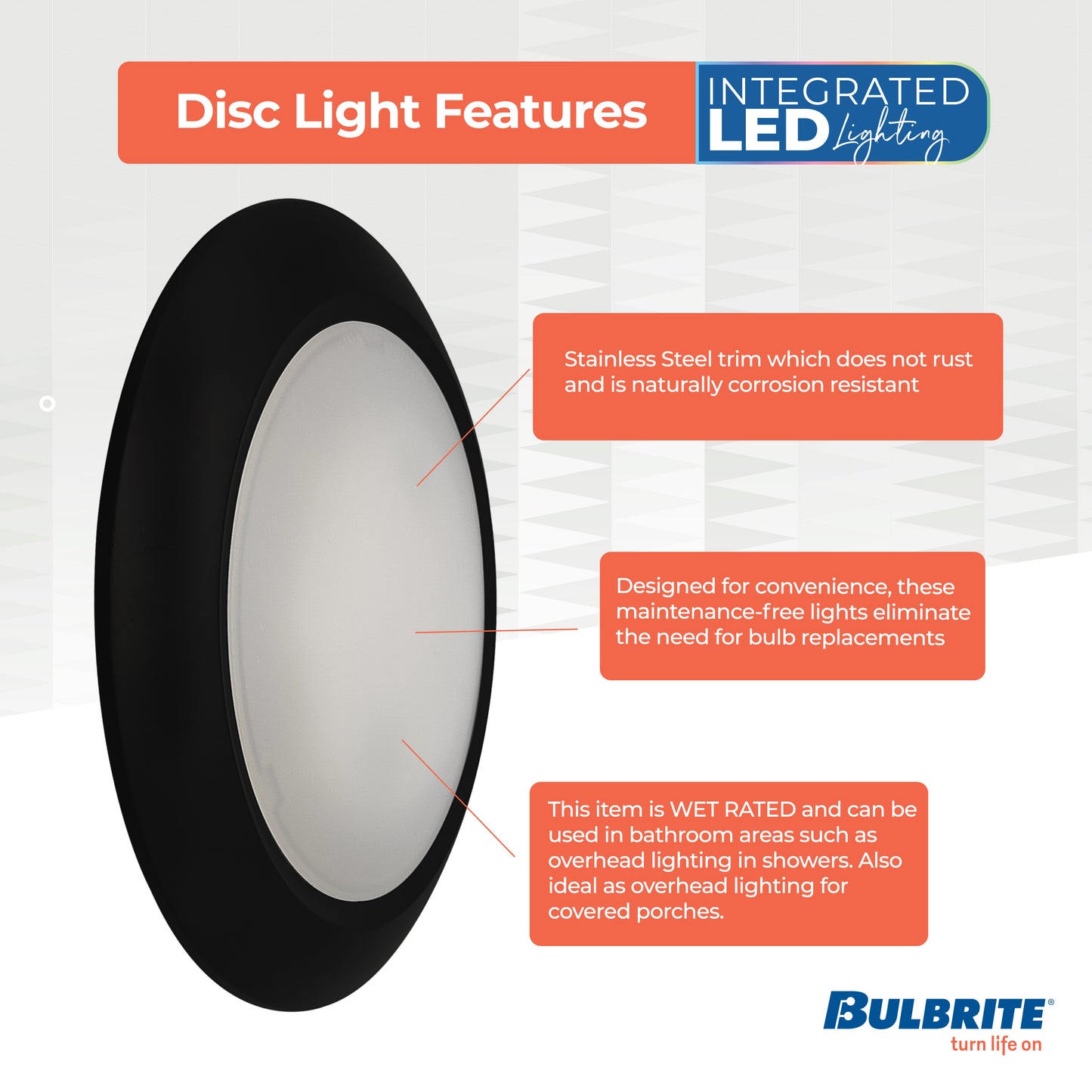 773278 - 25 Watt LED 10" Disc, 3000K, 2000 Lumens, Black Finish