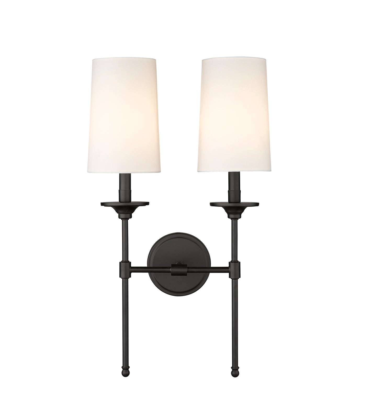 3033-2S-MB - Emily 2 Light Wall 24" Sconce - Matte Black