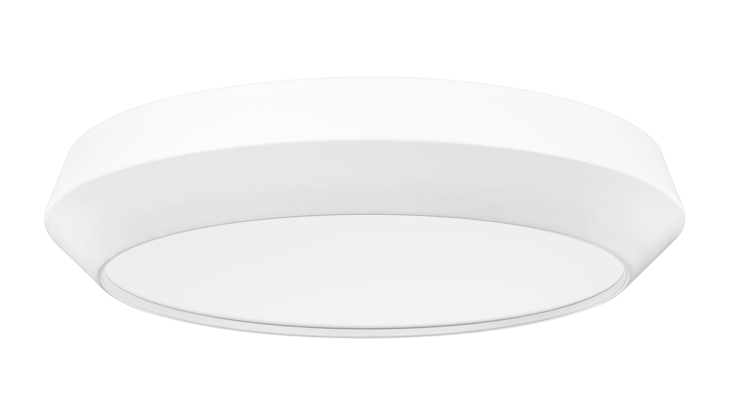 7701F16-MW-LED - Quasars 1 Light Flush 16" Mount - Matte White