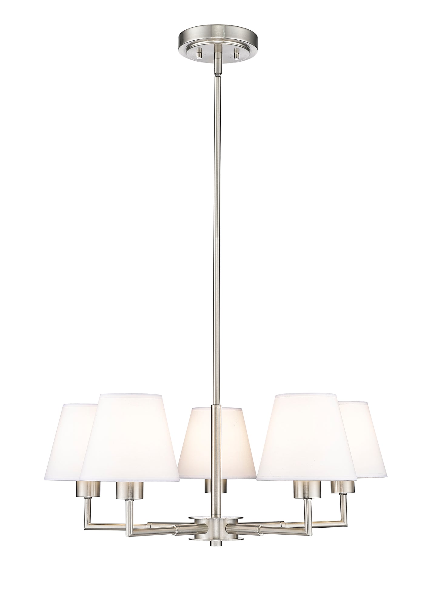 744-26R-BN - Leila 5 Light 26" Chandelier - Brushed Nickel