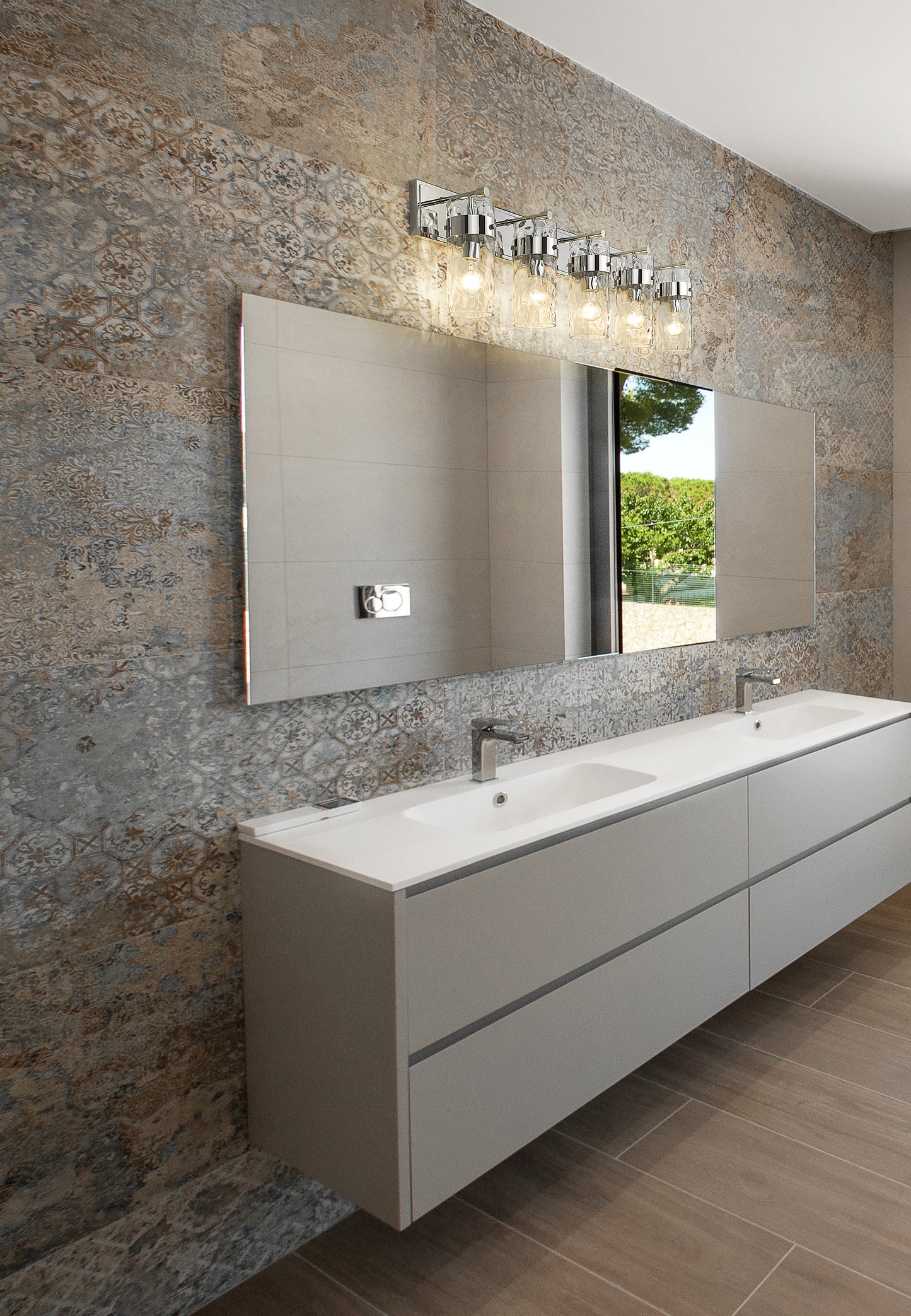 3035-5V-PN - Fontaine 5 Light 44" Vanity - Polished Nickel