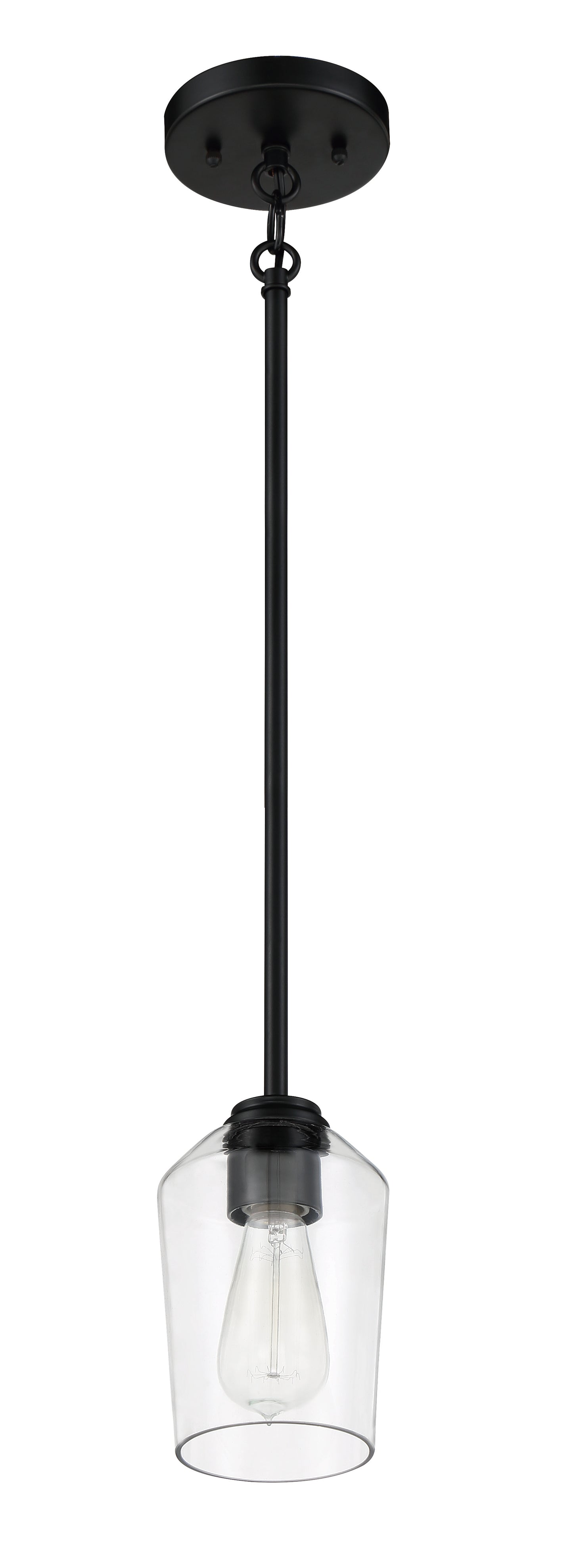 56191-FB - Shayna 1 Light 5.13" Wide Mini Pendant - Flat Black