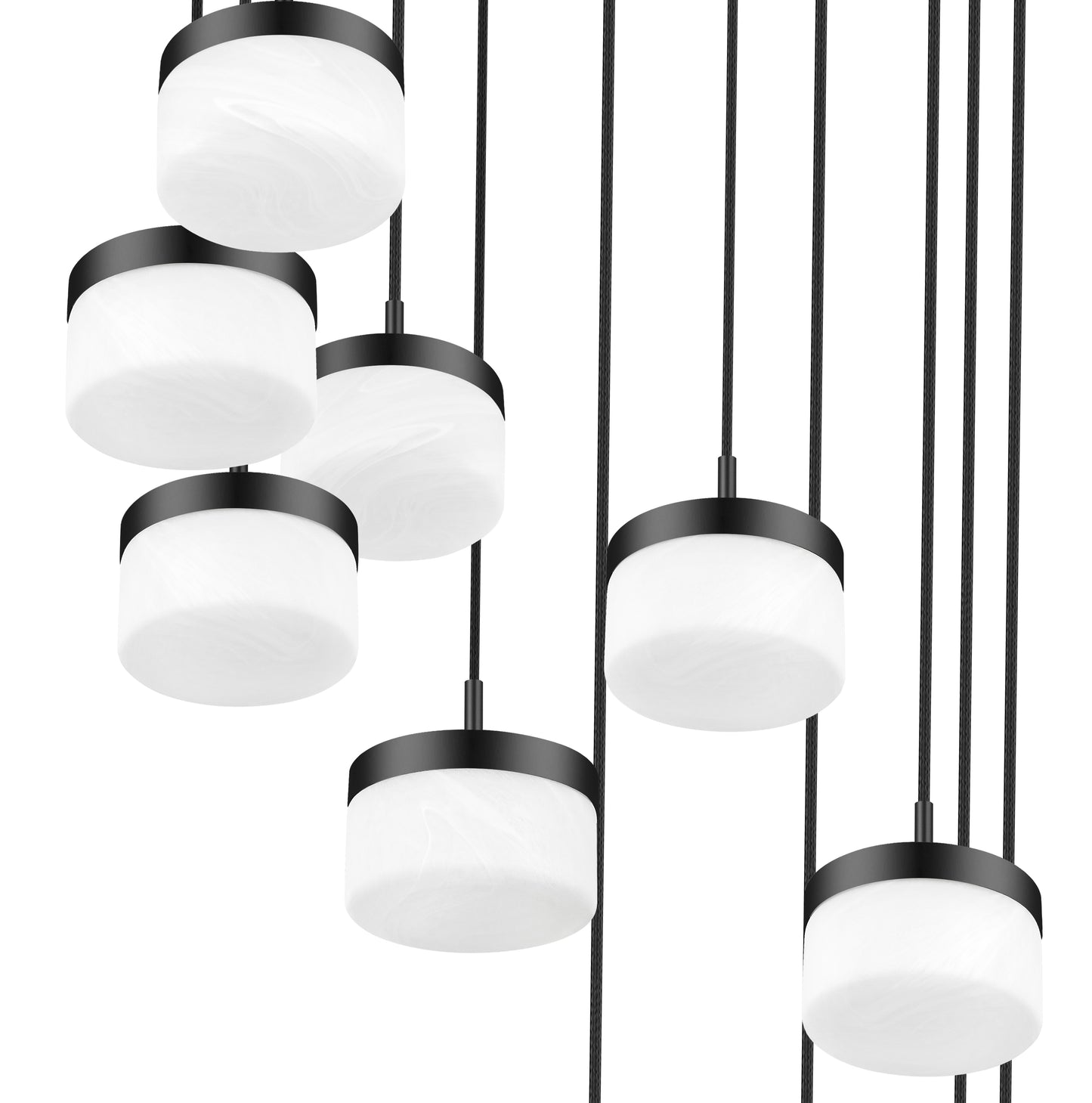 827P6-11R-MB-LED - Renaud 11 Light 28" Chandelier - Matte Black