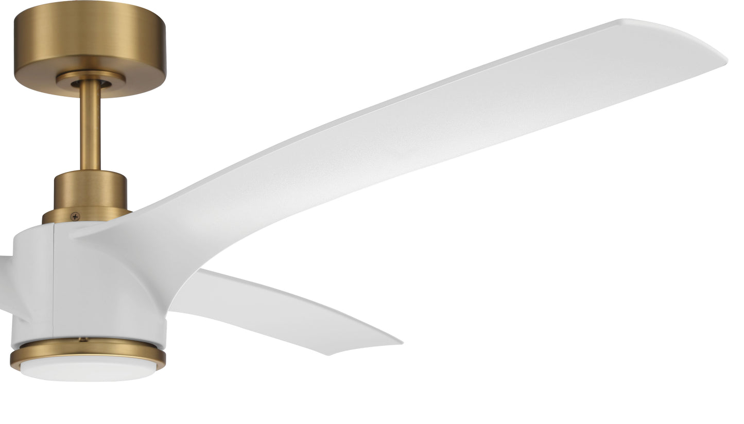 PHB60SB3-NWF - Phoebe 60" Indoor Ceiling Fan without Wifi 60" 3 Blade Ceiling Fan with Light Kit - Satin Brass