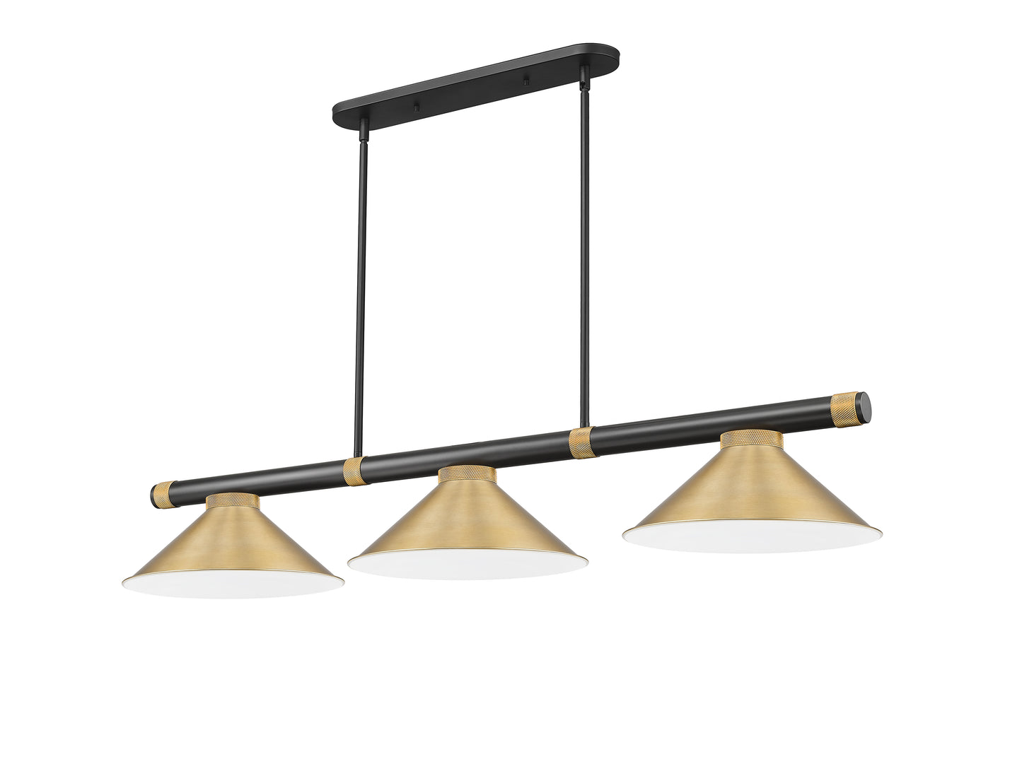 3050-3MB-RB-HBR15 - Vanguard 3 Light 58" Billiard - Matte Black / Rubbed Brass
