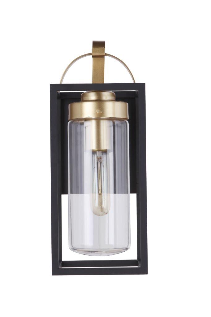 ZA4804-MNSB - Neo 1 Light 14" High Outdoor Wall Lantern - Midnight / Satin Brass