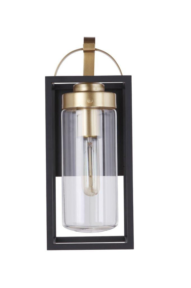 ZA4804-MNSB - Neo 1 Light 14" High Outdoor Wall Lantern - Midnight / Satin Brass