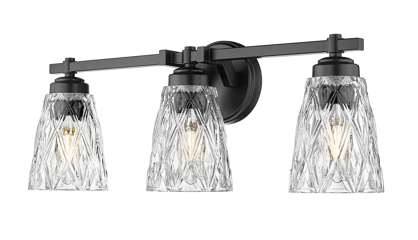 1960-3V-MB - Andree 3 Light 24" Vanity - Matte Black