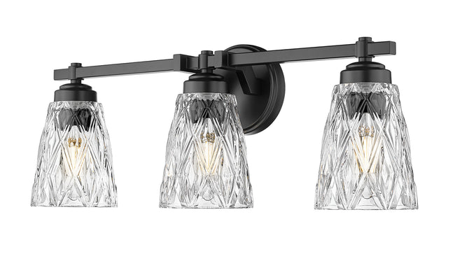 1960-3V-MB - Andree 3 Light 24" Vanity - Matte Black