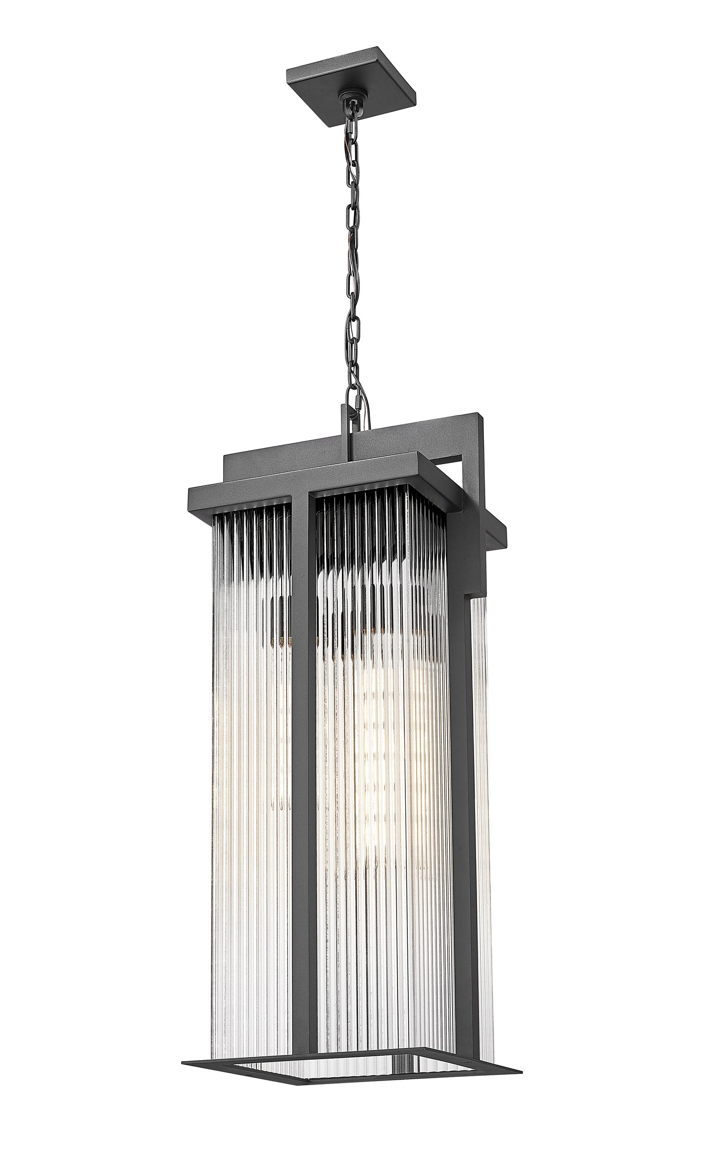 5031CHXL-BK - Fortis 3 Light Outdoor Chain Mount Ceiling 31" Fixture - Sand Black