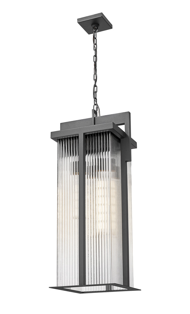 5031CHXL-BK - Fortis 3 Light Outdoor Chain Mount Ceiling 31" Fixture - Sand Black
