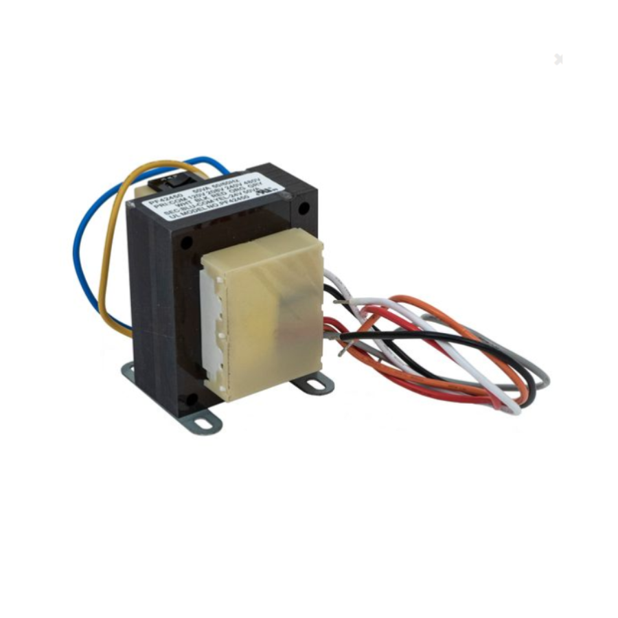 PF42450 - Packard Class II Transformer. 50 Output VA. 120/208/240/480 Primary Voltage. 24 Secondary Voltage. 50/60Hz. Foot Mount. Wire Leads. Equipped W/Circuit Breaker