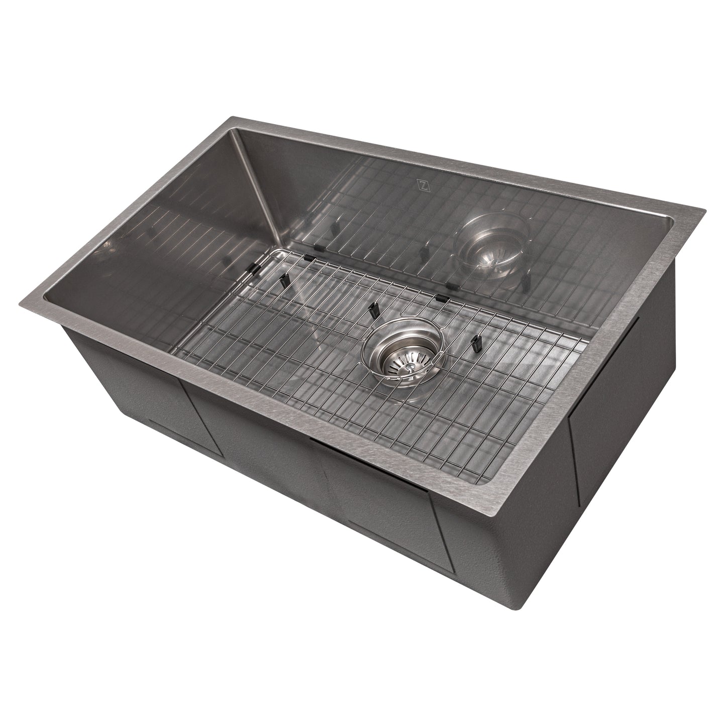 SRS-30S - 30" Meribel Undermount Single Bowl Satin Stainless Steel Kitchen Sink with Bottom Grid