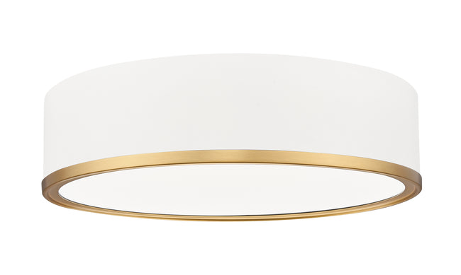 1018F16-MW-MGLD-LED - Bradley 1 Light Flush 16" Mount - Matte White / Modern Gold