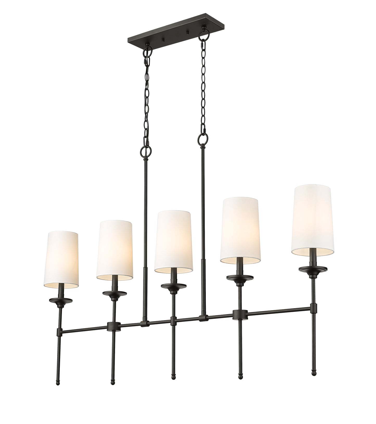 3033-5L-MB - Emily 5 Light Linear 51" Chandelier - Matte Black