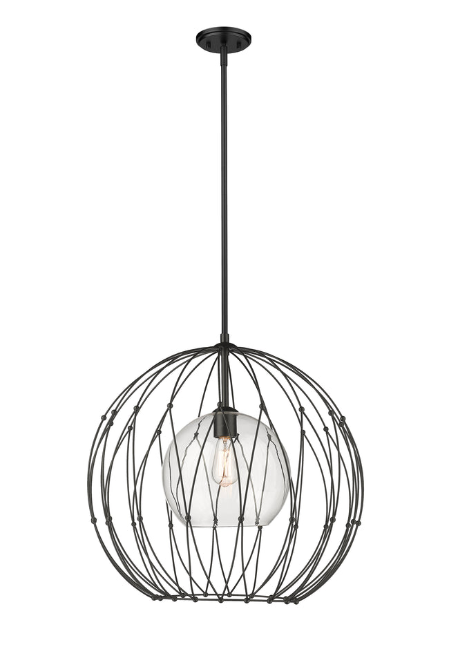 1940P24-MB - Elle 1 Light 24" Pendant - Matte Black