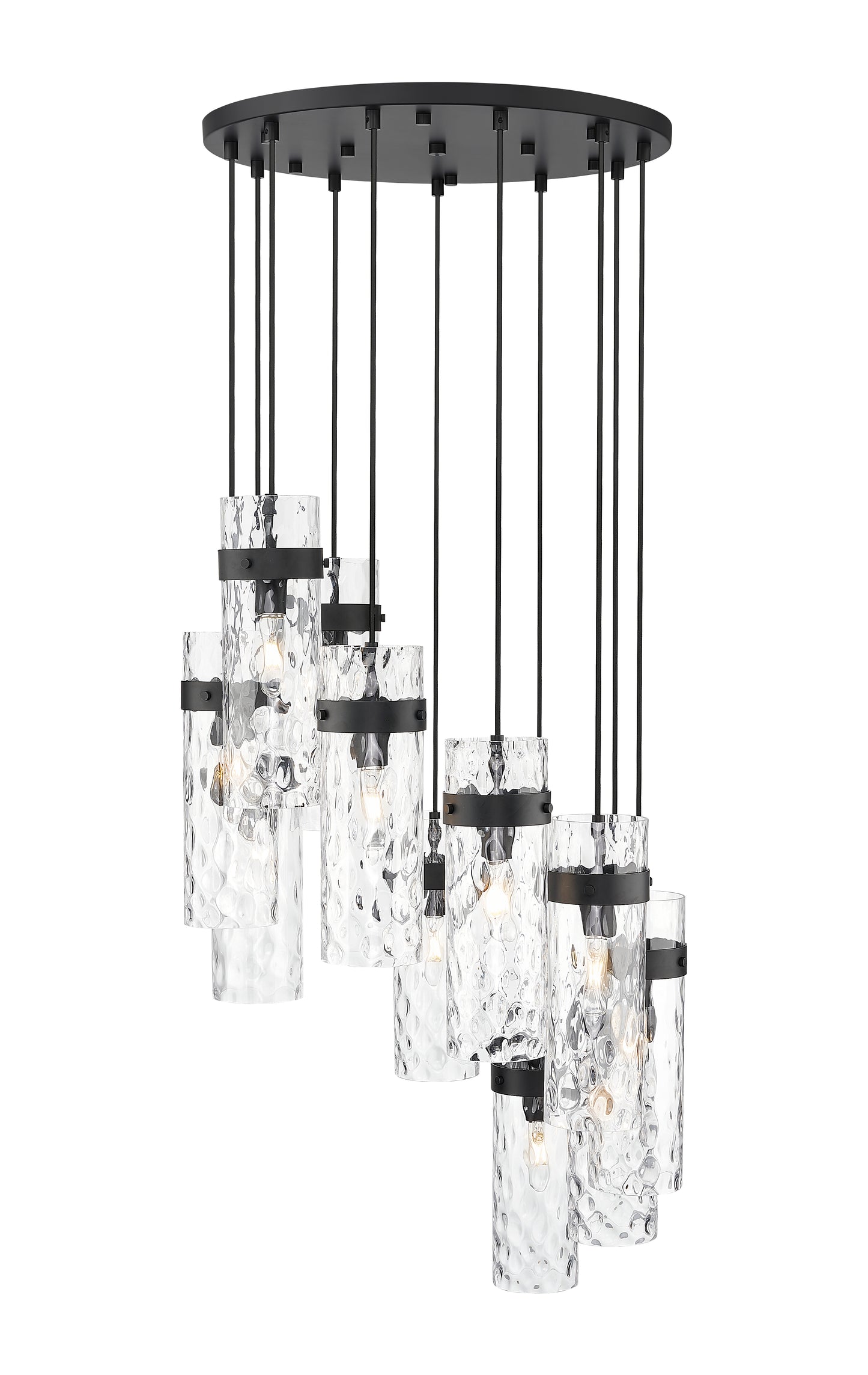 7002P5-11R-MB - Fontaine 11 Light 26" Chandelier - Matte Black