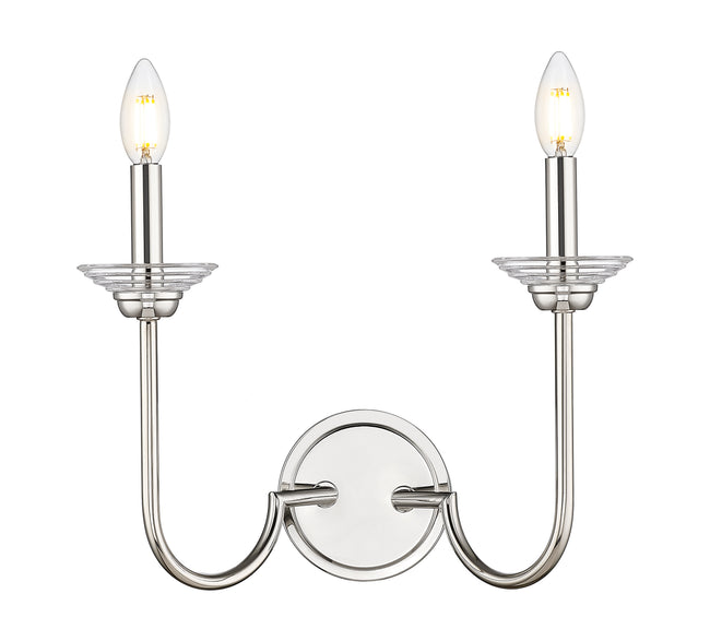 352-2S-PN - Allistair 2 Light Wall 12" Sconce - Polished Nickel