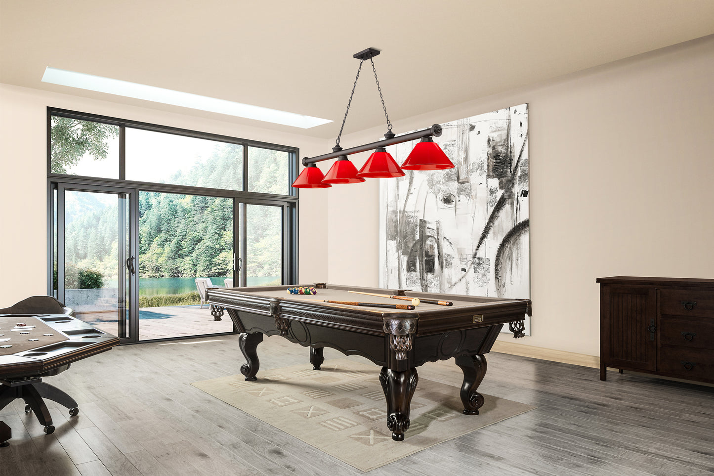 2306-4BRZ-PRD - Cordon 4 Light 81" Billiard - Bronze