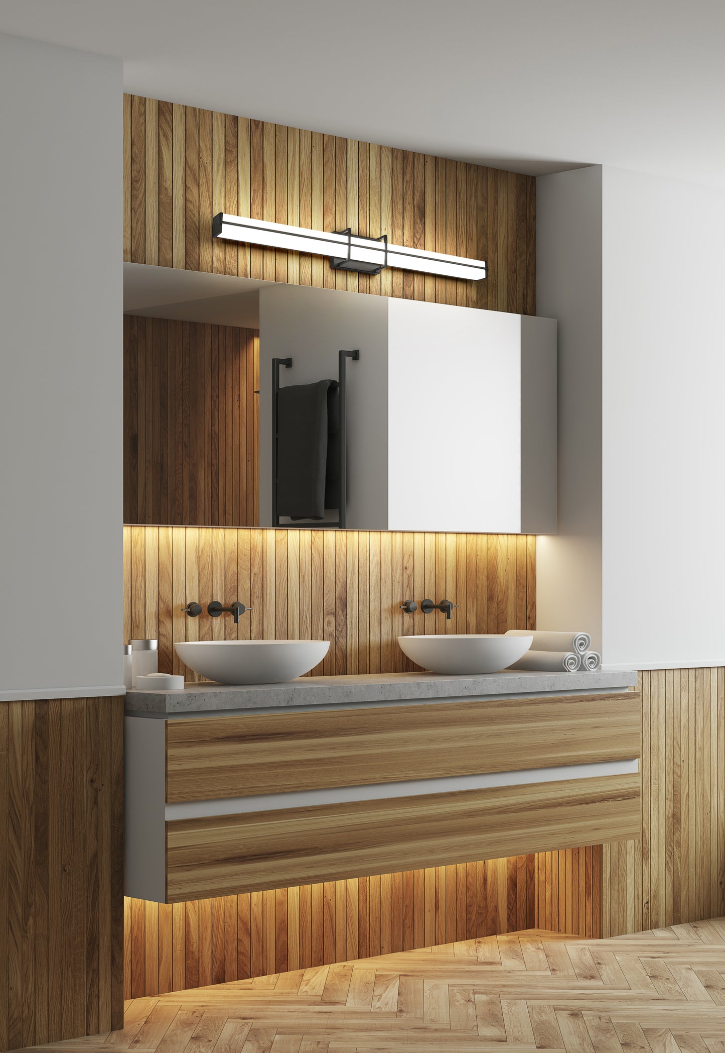 1011-40W-MB-LED - Harrison 1 Light 40" Vanity - Matte Black