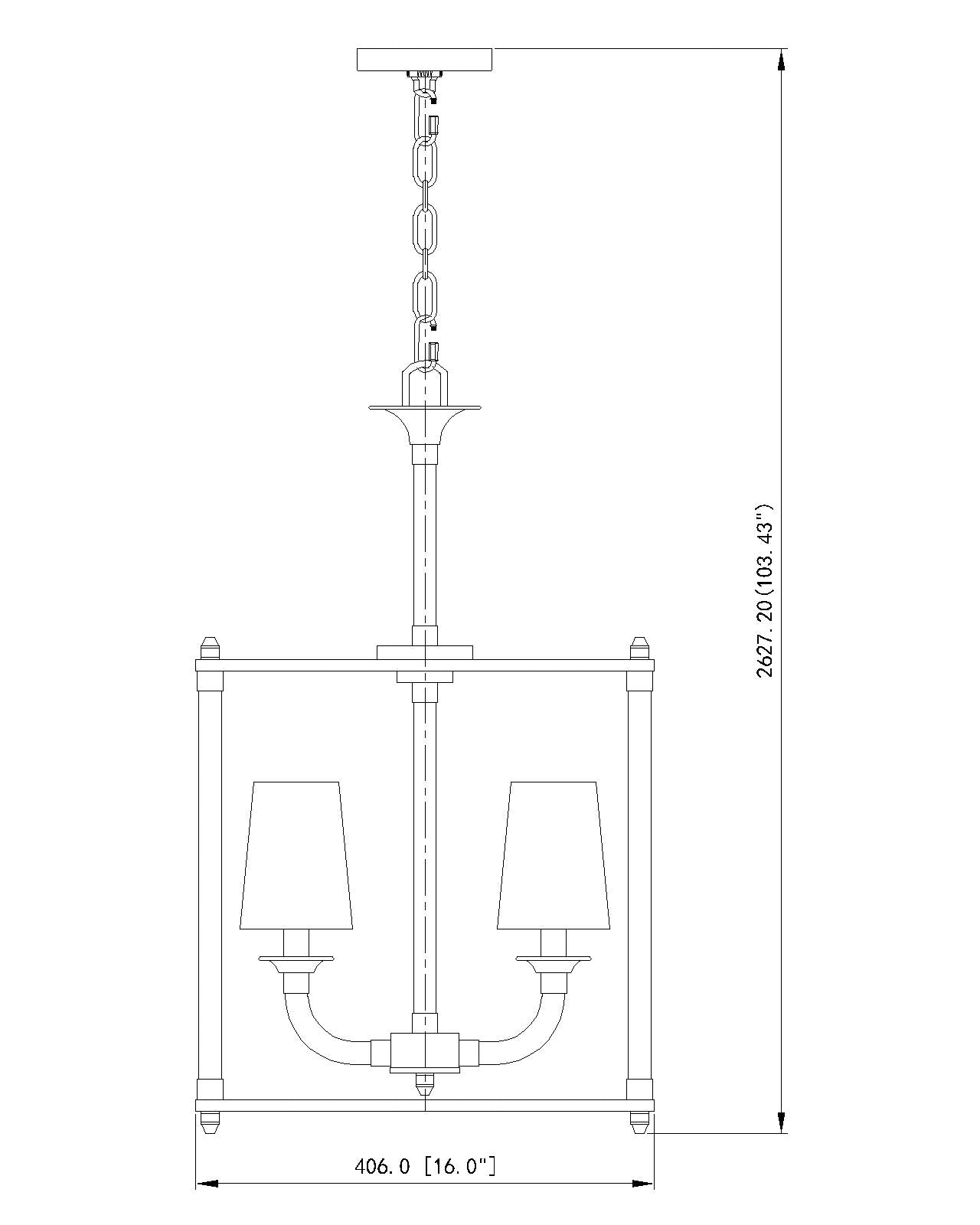 1950-4C-BN - Katerina 4 Light 16" Chandelier - Brushed Nickel