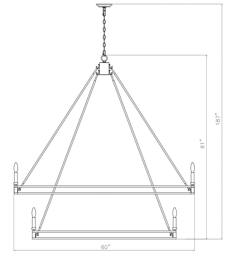 4005-28MB - Dennison 28 Light 60" Chandelier - Matte Black