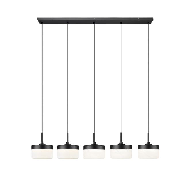 827P6-5L-MB-LED - Renaud 5 Light Linear 46" Chandelier - Matte Black