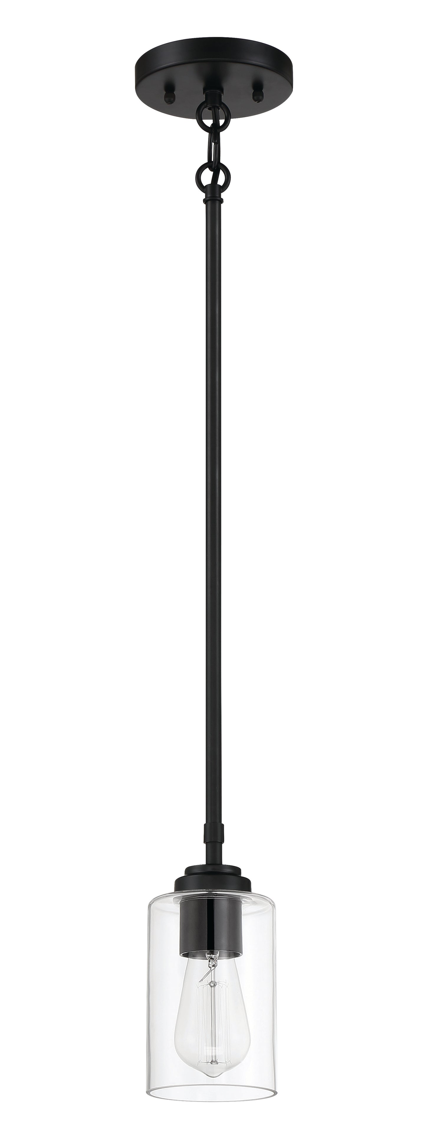 56091-FB - Stowe 1 Light 5.13" Wide Mini Pendant - Flat Black