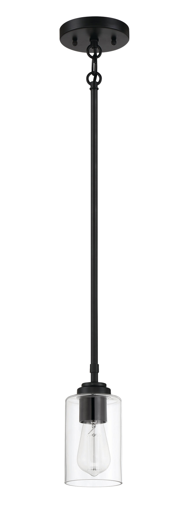 56091-FB - Stowe 1 Light 5.13" Wide Mini Pendant - Flat Black