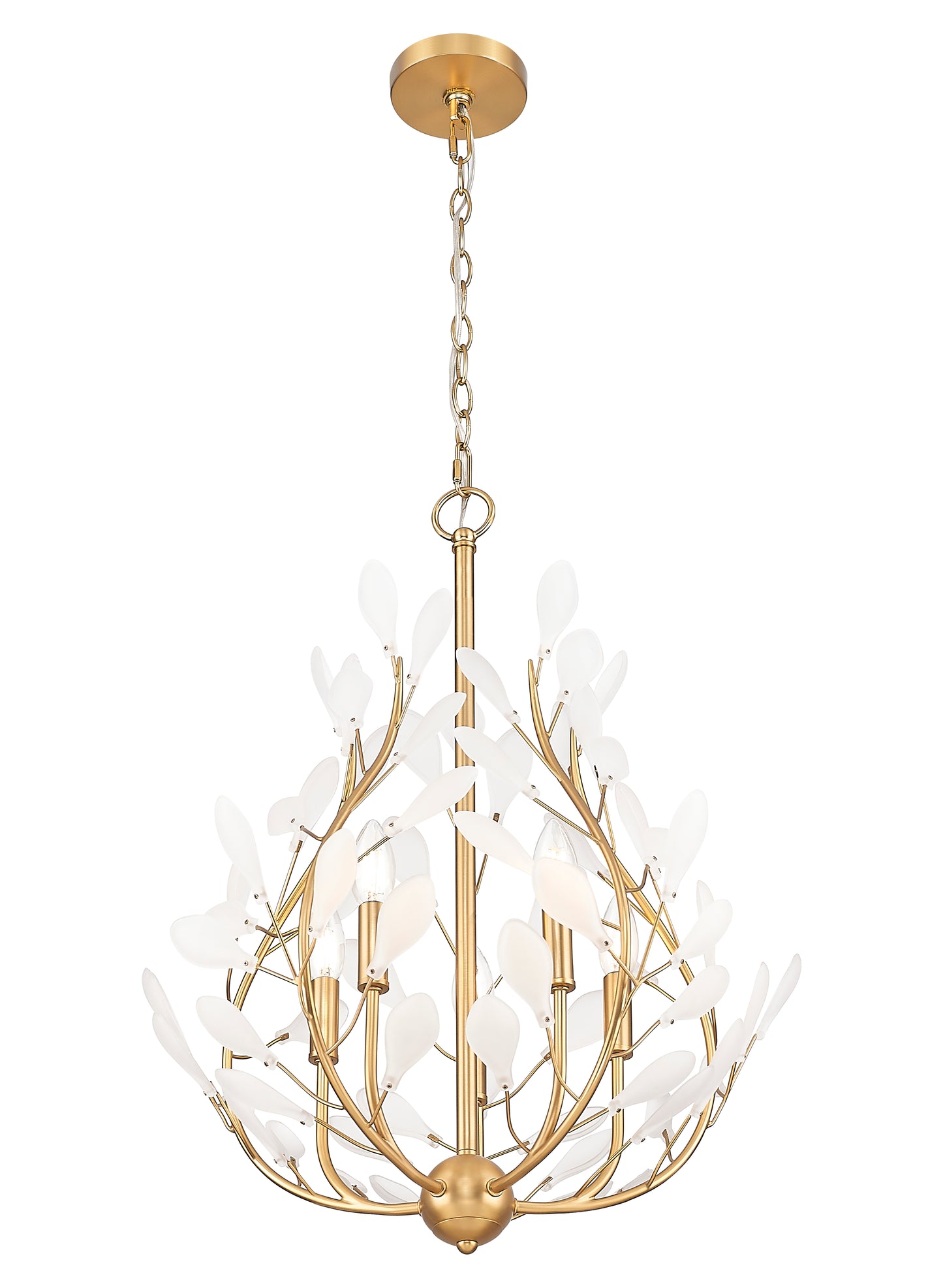 353-24MGLD - Claudine 5 Light 24" Chandelier - Modern Gold