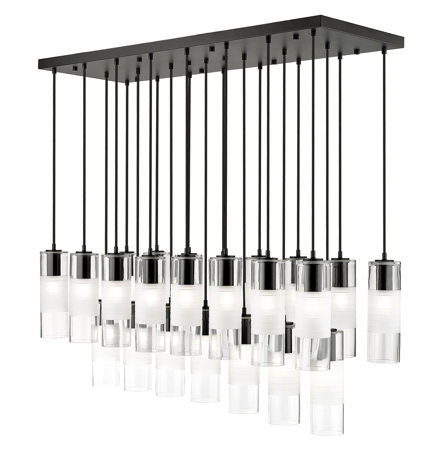 824P-23L-MB - Alton 23 Light Linear 54" Chandelier - Matte Black