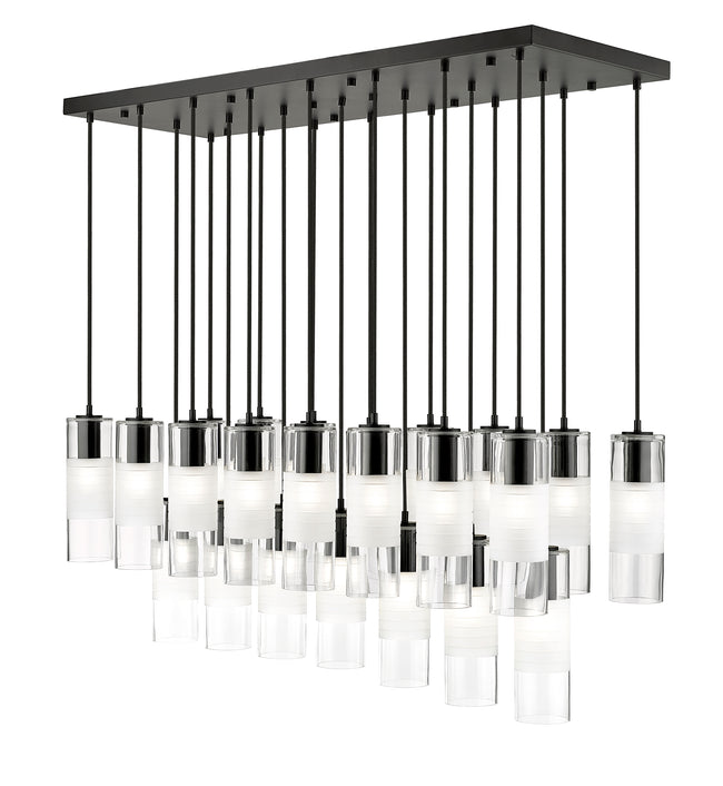 824P-23L-MB - Alton 23 Light Linear 54" Chandelier - Matte Black